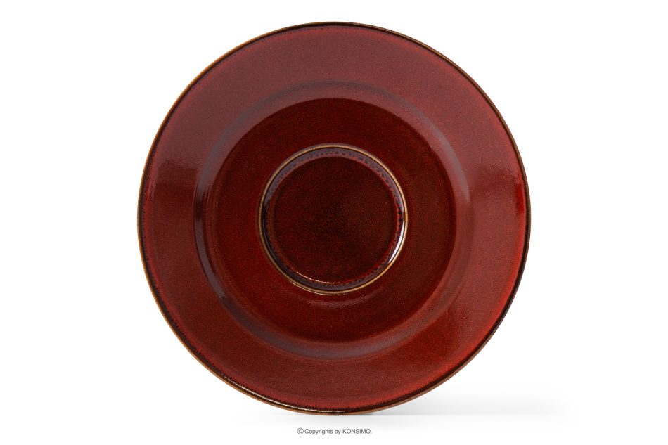 GAMBIA Kaffeetasse Untertasse Keramik / reaktive Glasur rot/schwarz glänzend rot/schwarz glänzend - Foto 4