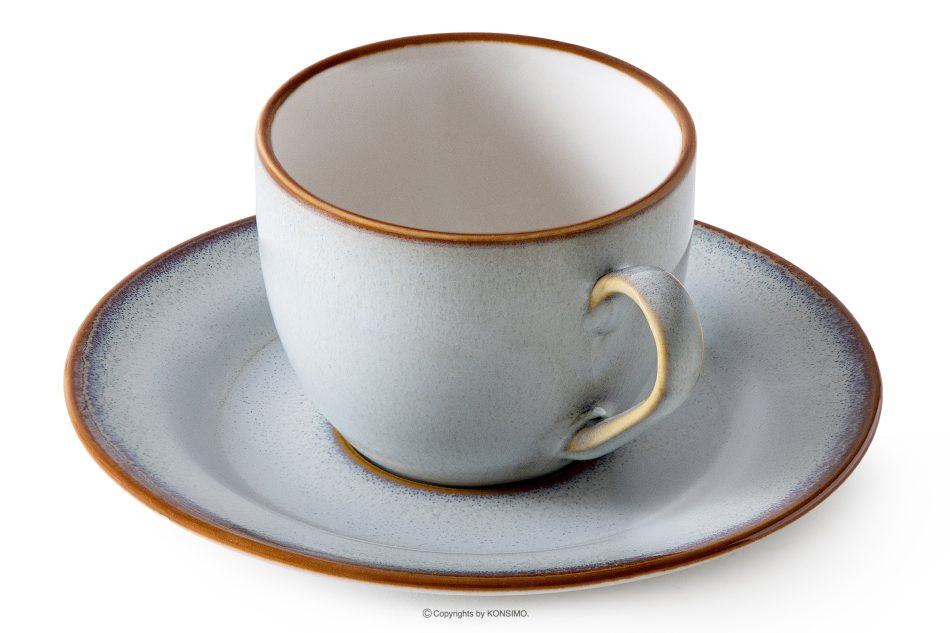 PORTOFINO Kaffeeservice espresso Keramik / reaktive Glasur grau/blau/weiß 6-Personen (12 tlg.) grau/blau/weiß matt/glänzend - Foto 3