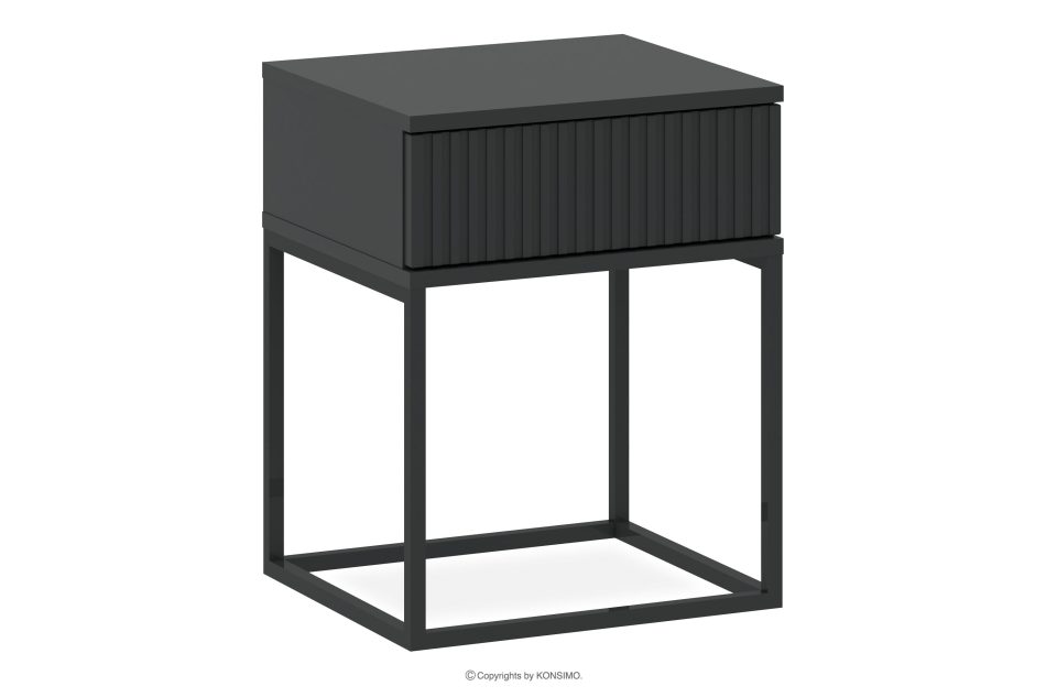 RECTUS Nachttisch mit Schublade modern anthrazit anthrazit/schwarz - Foto 0