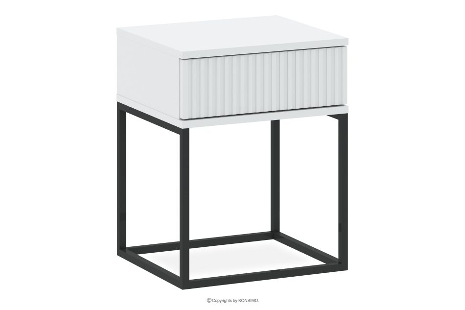 RECTUS Nachttisch mit Schublade modern weiß weiß/schwarz - Foto 0
