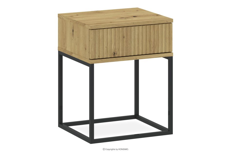 RECTUS Nachttisch mit Schublade modern Eiche artisan artisan eiche/schwarz - Foto 0