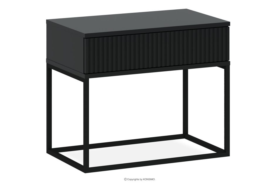 RECTUS Großer Nachttisch mit Schublade modern anthrazit anthrazit/schwarz - Foto 0