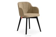 Stuhl mit Holzbeinen Bouclé-Stoff dunkelbeige