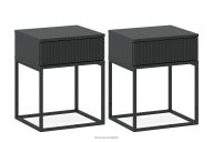 Nachttisch-Set mit Schublade, modern anthrazit, 2 Tlg.