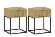 Nachttisch-Set mit Schublade, moderne Artisan-Eiche, 2 Tlg.