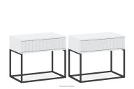 Großer Nachttisch mit Schublade, modern weiß, 2 Tlg.
