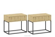 Großer Nachttisch mit Schublade, moderne Artisan-Eiche, 2 Tlg.