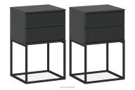 Nachttisch-Set mit Schubladen, modernes Anthrazit, 2 Tlg.