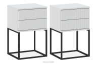 Nachttisch-Set mit Schubladen, modern weiß, 2 Tlg.