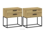 Großer moderner Nachttisch mit Schubladen, Eiche Artisan, 2 Tlg.