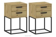 Moderner Nachttisch mit Schubladen, Eiche Artisan, 2 Tlg.