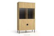 Modernes Wohnzimmer-Sideboard in heller Eiche/Schwarz