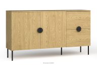 Große moderne Kommode für das Wohnzimmer Helle Eiche/Schwarz