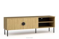 Moderner TV-Schrank mit Einlegeböden Helle Eiche/Schwarz