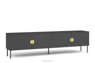 Moderner TV-Schrank mit 200 cm Einlegeböden schwarz
