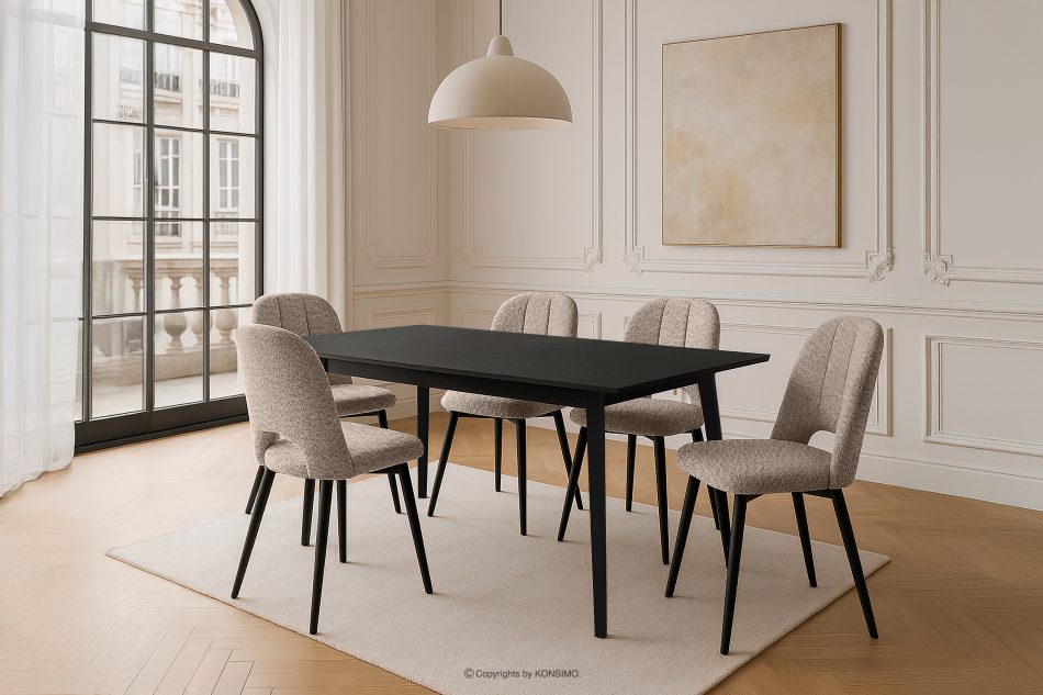 VIDIS Esstisch 180-220 schwarz schwarz - Foto 1