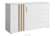 Moderne Wohnzimmer-Kommode 120 cm Weiß/Eiche Artisan