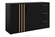 120 cm Moderne Wohnzimmer-Kommode Schwarz/Eiche-Artisan