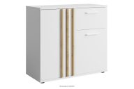 Moderne Wohnzimmer-Kommode 80 cm Weiß/Eiche Artisan