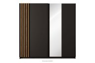 Schwebetürenschrank mit Spiegel und Lamellen schwarz/Eiche-Artisan