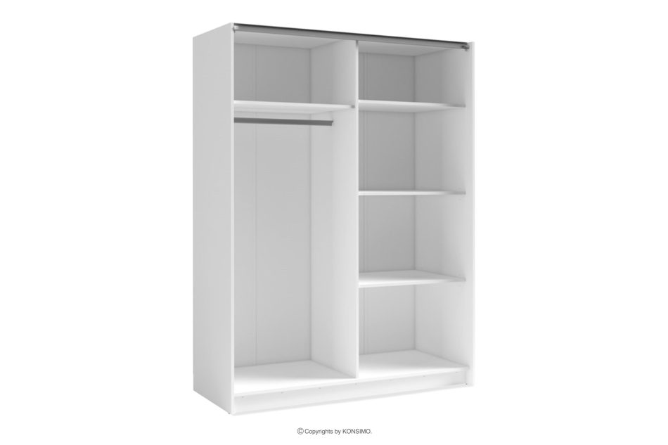CASTARI Großer Schiebetürenschrank mit Lamellen und Spiegel weiß/Eiche-Artisan weiß/Eiche-Artisan - Foto 3