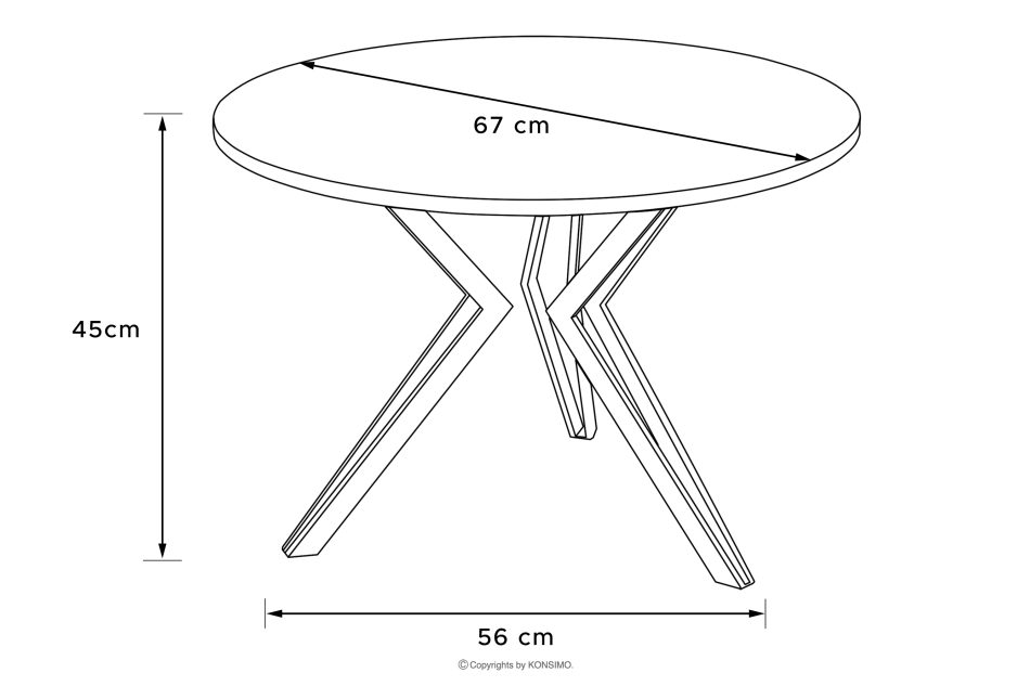 TETRO Runder Esstisch für Wohnzimmer Eiche Artisan/Schwarz Artisan Oak / Schwarz - Foto 6