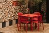 FICCARI Gartenstuhl mit Armlehnen aus Polypropylen mit Glasfaser rot rot - Foto 8