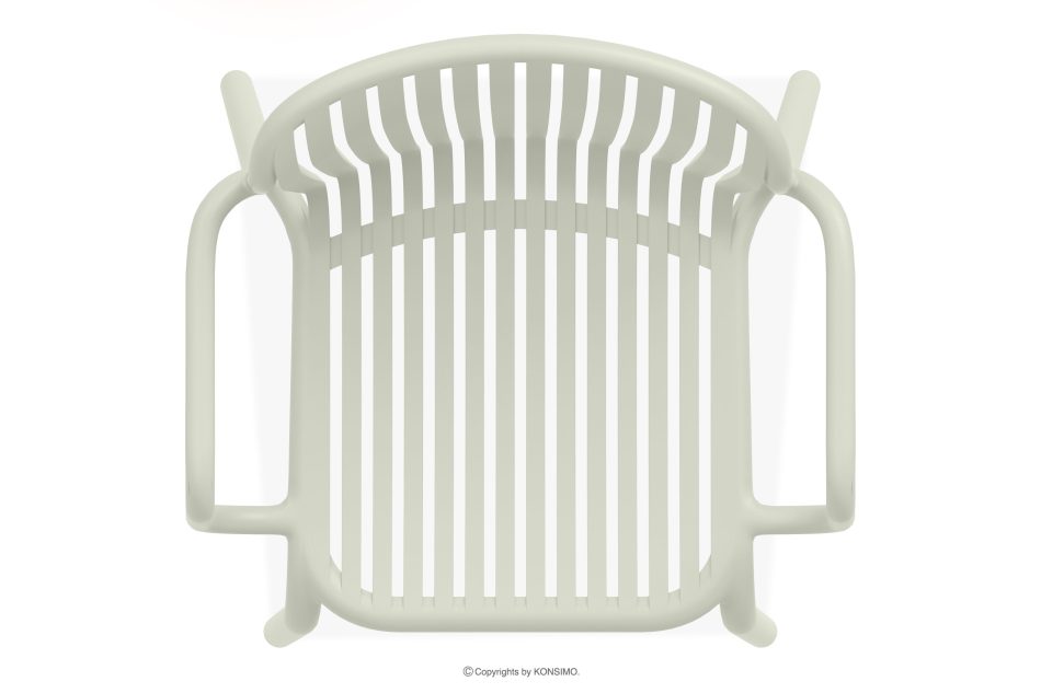 FICCARI Gartenstuhl mit Armlehnen aus Polypropylen mit Glasfaser beige beige - Foto 5