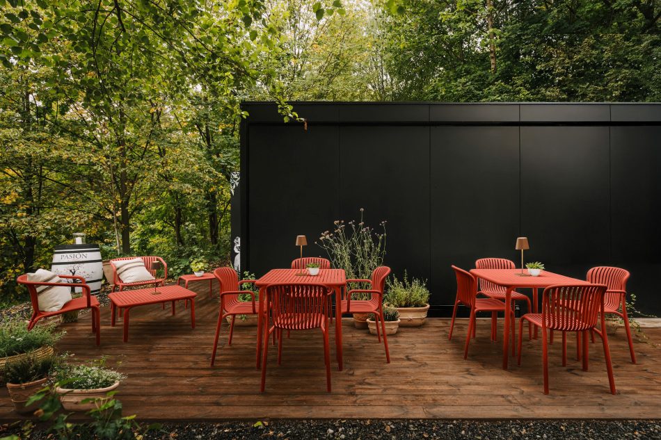 FICCARI Gartentisch aus Polypropylen mit Glasfaser rot rot - Foto 1