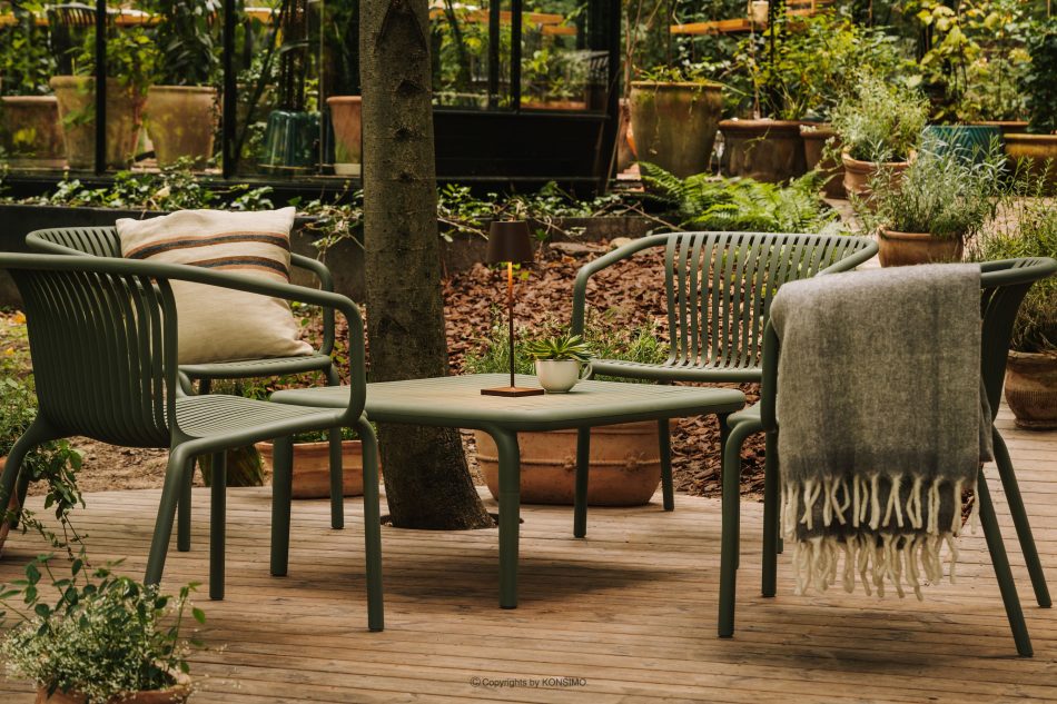 FICCARI Großer Gartentisch aus Polypropylen mit Glasfaser olivgrün oliv - Foto 1