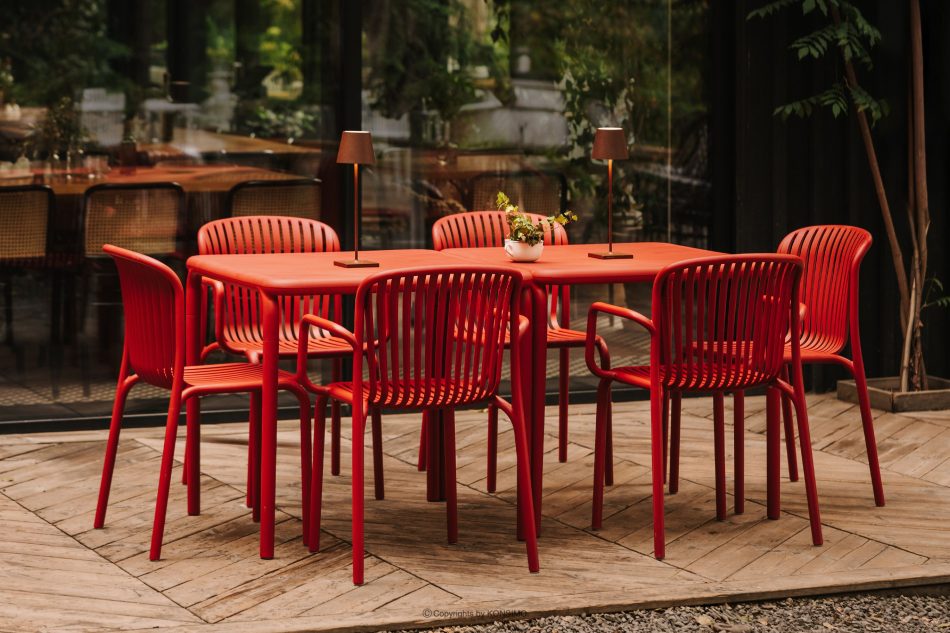 FICCARI Gartentisch Polypropylen mit Glasfaser rot rot - Foto 1