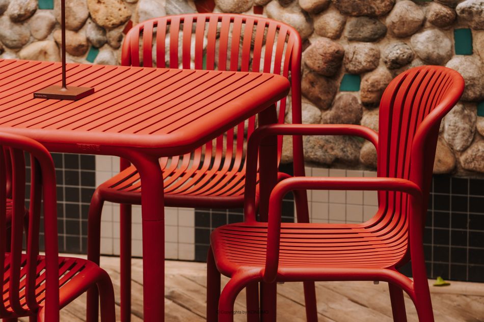 FICCARI Gartentisch Polypropylen mit Glasfaser rot rot - Foto 6
