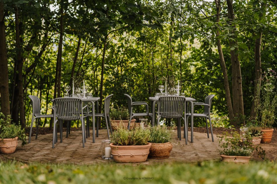 FICCARI Gartenstuhl Polypropylen mit Glasfaser 4 Tlg. grau grau - Foto 1