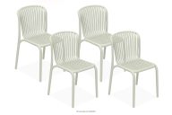 Gartenstuhl Polypropylen mit Glasfaser 4 tlg. beige