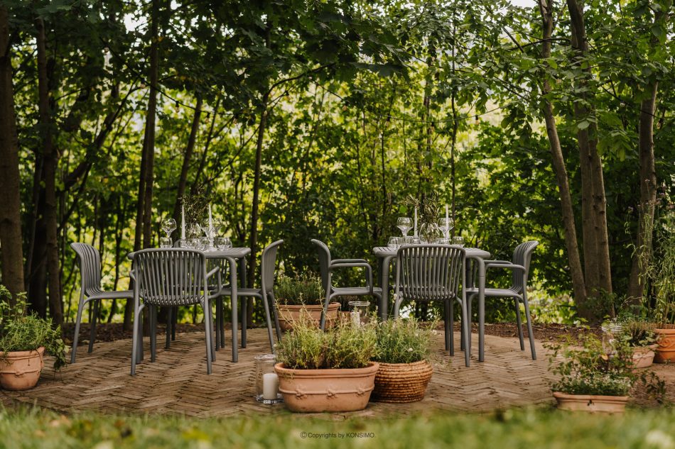 FICCARI Gartenmöbel-Set aus Polypropylen mit Glasfaser grau 4 Personen grau - Foto 1