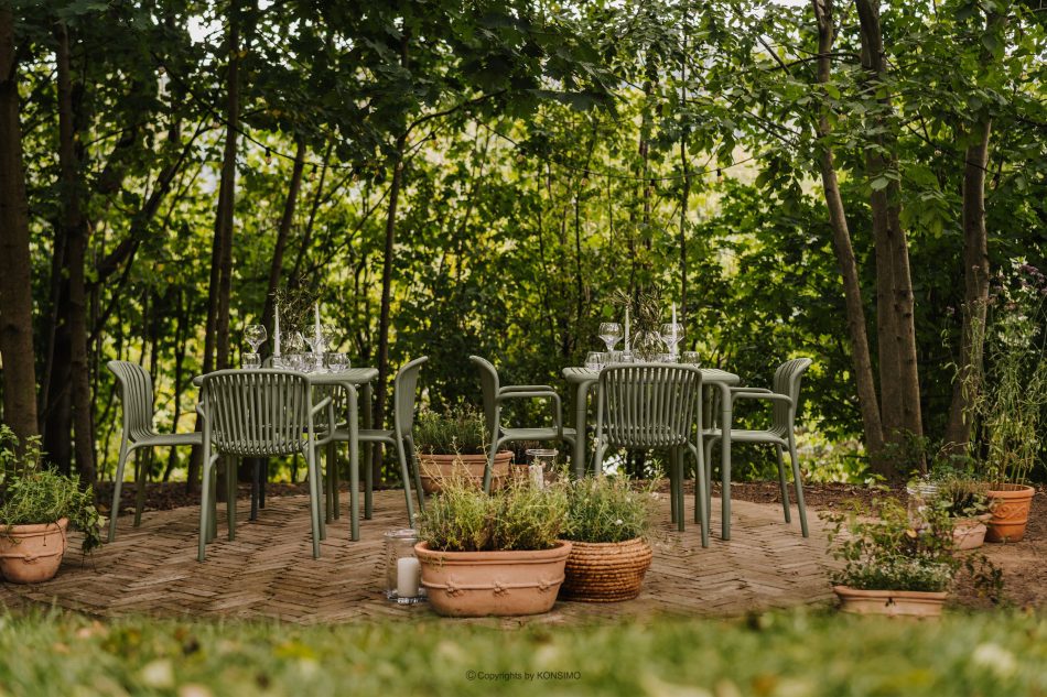 FICCARI Gartenmöbel-Set aus Polypropylen mit Glasfaser olivgrün 4 Personen. oliv - Foto 1