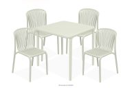 Gartenmöbel-Set Polypropylen mit Glasfaser beige 4 Personen