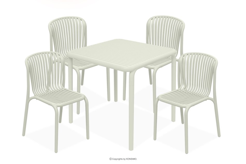 FICCARI Gartenmöbel-Set Polypropylen mit Glasfaser beige 4 Personen beige - Foto 0