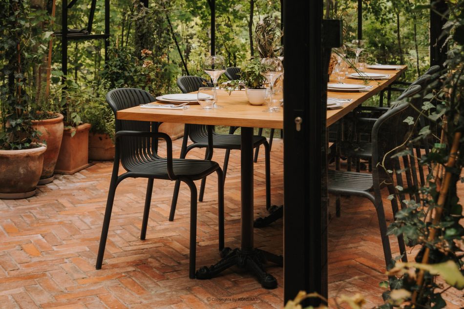 FICCARI Set aus Stühlen und Esstisch für die Terrasse aus Polypropylen mit Glasfaser anthrazit 4 Personen anthrazit - Foto 10