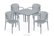 Set aus Stühlen und Esstisch für die Terrasse aus Polypropylen mit Glasfaser grau 4 Personen