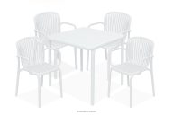 Set aus Stühlen und Esstisch für die Terrasse aus Polypropylen mit Glasfaser weiß 4 Personen