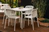 FICCARI Set aus Stühlen und Esstisch für die Terrasse aus Polypropylen mit Glasfaser weiß 4 Personen weiß - Foto 11