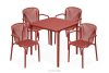 FICCARI Set aus Stühlen und Tisch für die Terrasse aus Polypropylen mit Glasfaser rot 4 Personen rot - Foto 1