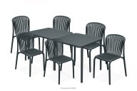 Gartenmöbel-Set aus Polypropylen mit Glasfaser anthrazit 6 Personen