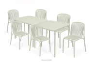 Gartenmöbel-Set Polypropylen mit Glasfaser beige 6 Personen
