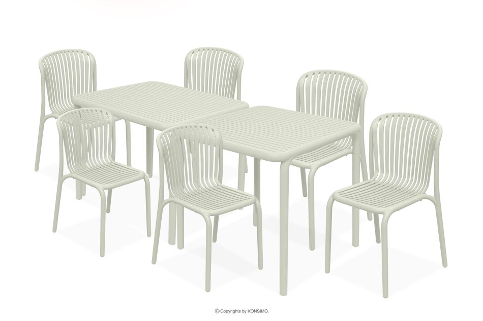 FICCARI Gartenmöbel-Set Polypropylen mit Glasfaser beige 6 Personen beige - Foto 0