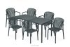 FICCARI Terrassenmöbel-Set aus Polypropylen mit Glasfaser anthrazit 6 Personen anthrazit - Foto 1