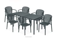 Terrassenmöbel-Set aus Polypropylen mit Glasfaser anthrazit 6 Personen