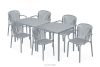 FICCARI Terrassenmöbel-Set aus Polypropylen mit Glasfaser grau 6 Personen grau - Foto 1