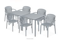 Terrassenmöbel-Set aus Polypropylen mit Glasfaser grau 6 Personen